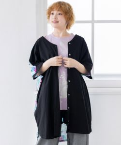 花クラゲ柄 前後着用2WAYワンピース-24