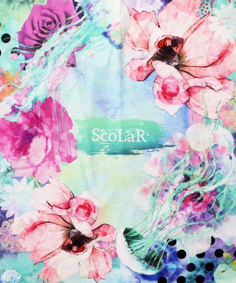 152637：花クラゲ柄 切替チュニックの通販-ScoLar