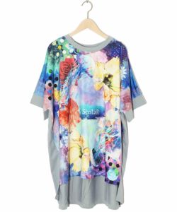花クラゲ柄 切替チュニック-11