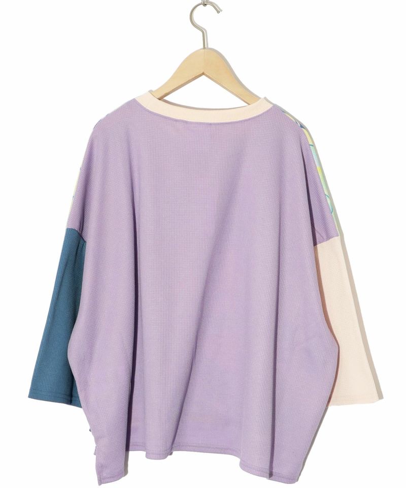 ポーチつきネコ中綿ブルゾン(SS(85-95cm) ラベンダー): キッズ