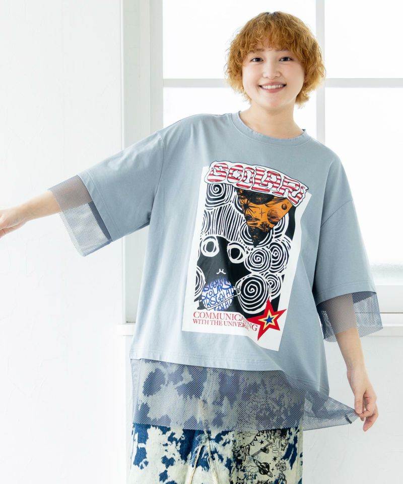 スカラーちゃん柄メッシュ切替BIG-T-5