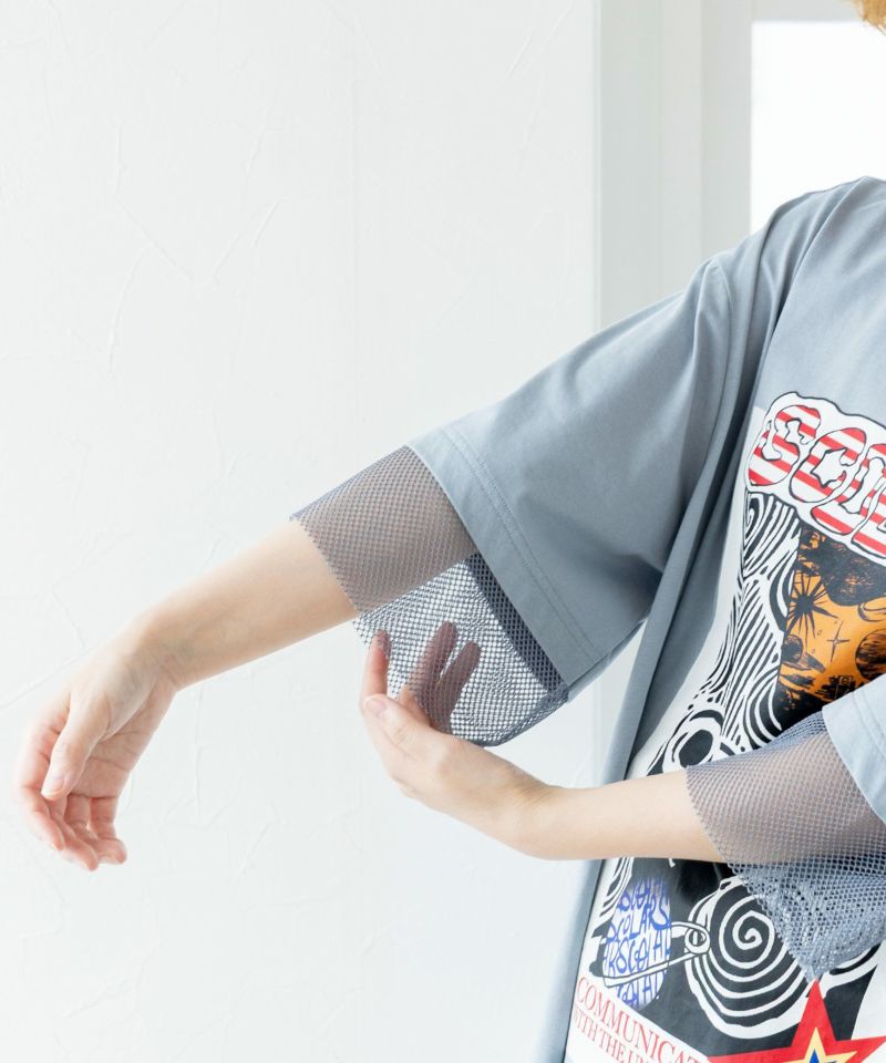 スカラーちゃん柄メッシュ切替BIG-T-6