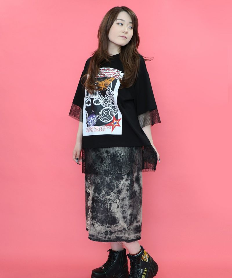 スカラーちゃん柄メッシュ切替BIG-T-17
