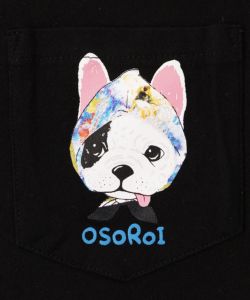 ネコ・花・クラゲ 3柄展開 スカーフ付刺繍Tシャツ-15