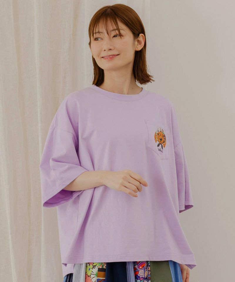 ネコ・花・クラゲ 3柄展開 スカーフ付刺繍Tシャツ-20