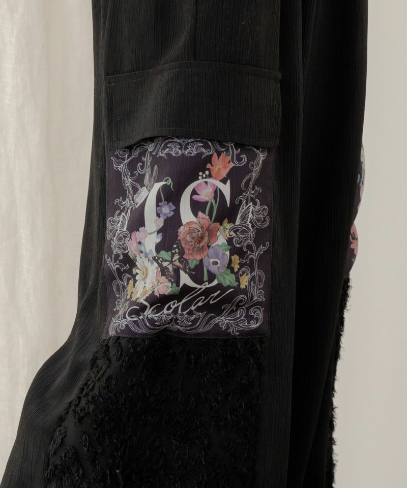 ほぼ新品　イズスカラー　スカラー　花蝶フリンジシフォン　カーゴパンツ　Ｍ 楽天市場】スカラー ScoLar 花蝶フリンジシフォン 異素材MIX