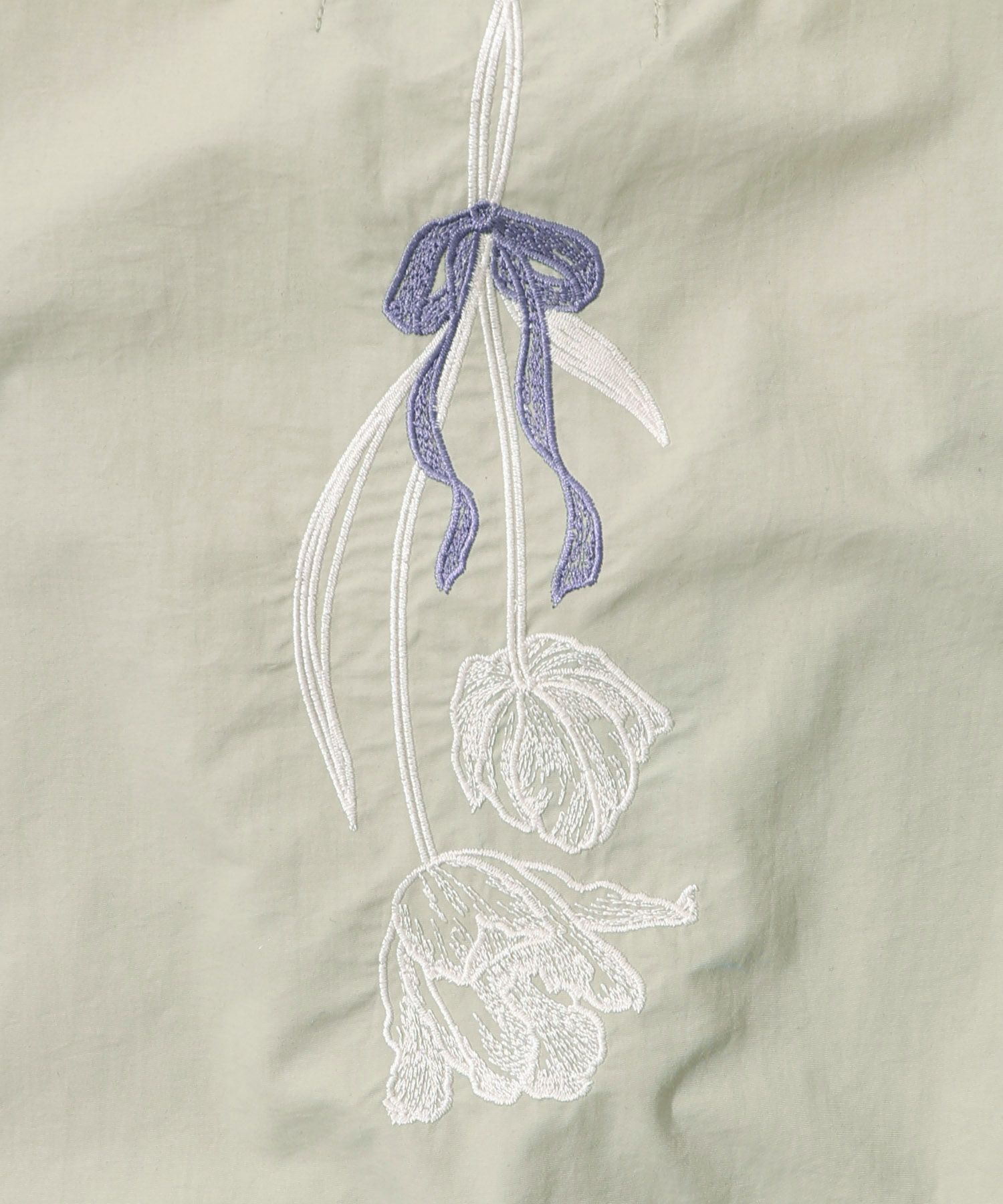 552207：花刺繍前開きノースリーブワンピースの通販-ScoLar 