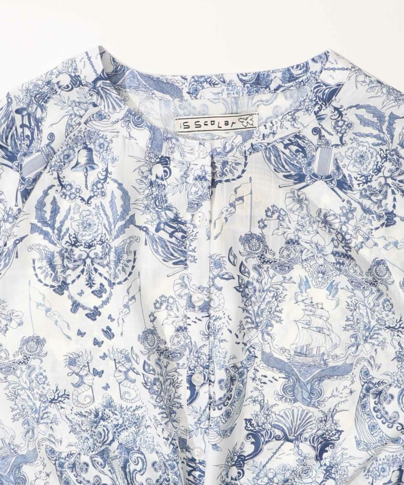 総柄シアーチェック 前開きシャツワンピース-23