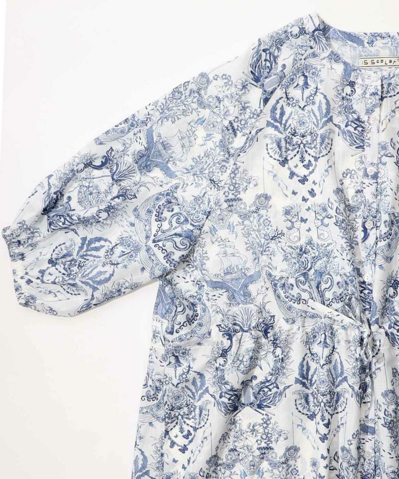 総柄シアーチェック 前開きシャツワンピース-24