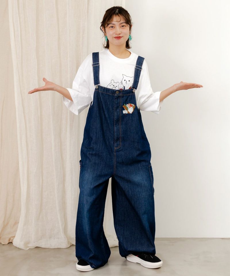 クマのおちり刺繍サロペット-15