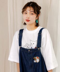 クマのおちり刺繍サロペット-16