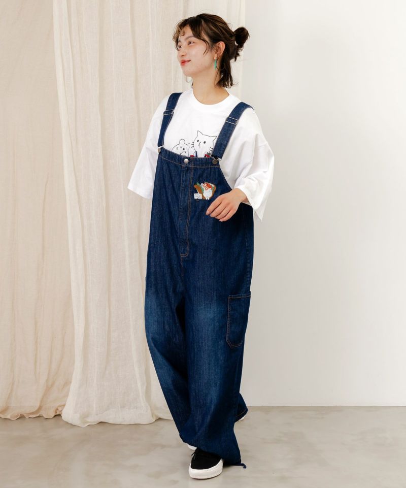 クマのおちり刺繍サロペット-17