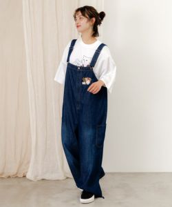 クマのおちり刺繍サロペット-17