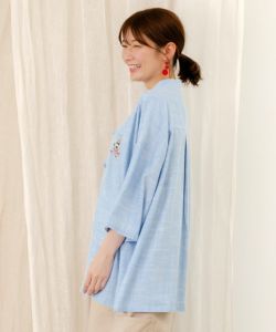 352106:ウサギとクマ刺繍 カンフーチャイナシャツの通販-ScoLar 352106:ウサギとクマ刺繍 カンフーチャイナシャツの通販-ScoLar