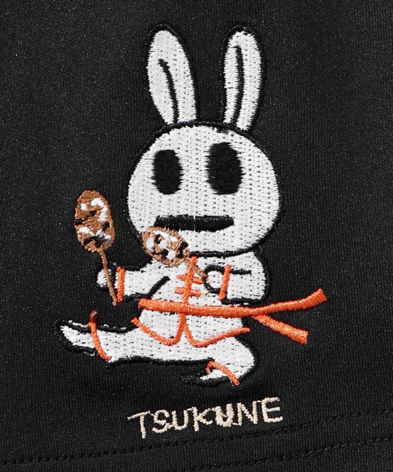カンフーウサギ刺繍 ジャージハーフパンツ-11