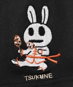 カンフーウサギ刺繍 ジャージハーフパンツ-11