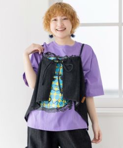セール】 〔 TALLサイズ 〕 ポリエステルデニム ビスチェ
