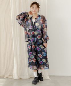 152614：ランタン・コラージュ・スカラーちゃん柄 オーガンジー