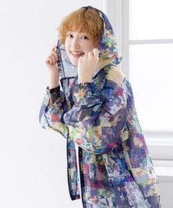152614：ランタン・コラージュ・スカラーちゃん柄 オーガンジー