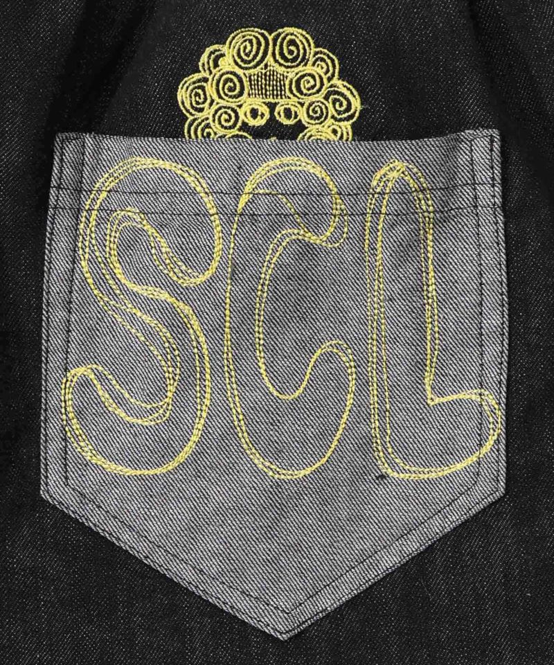 スカラー刺繍 パッチワークデニムパンツ-12