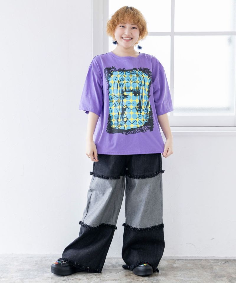 スカラー刺繍 パッチワークデニムパンツ-18