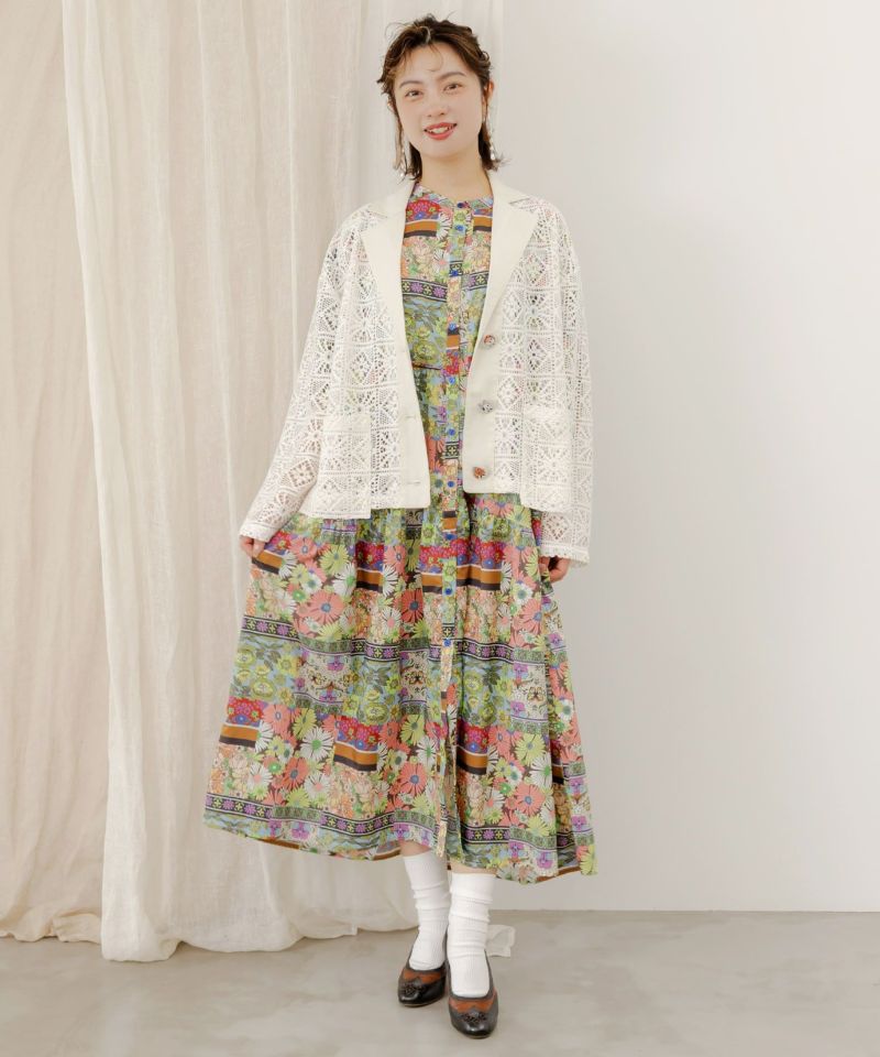 スカラーちゃん・花柄 パフスリーブワンピース-23