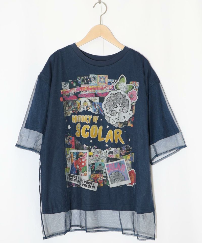 スカラー scolar 152669 花メガネ刺繍 スカラーちゃんチュール