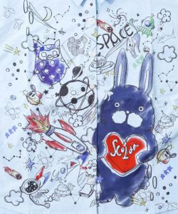 ラビルとフクミンらくがき風シャツ-10