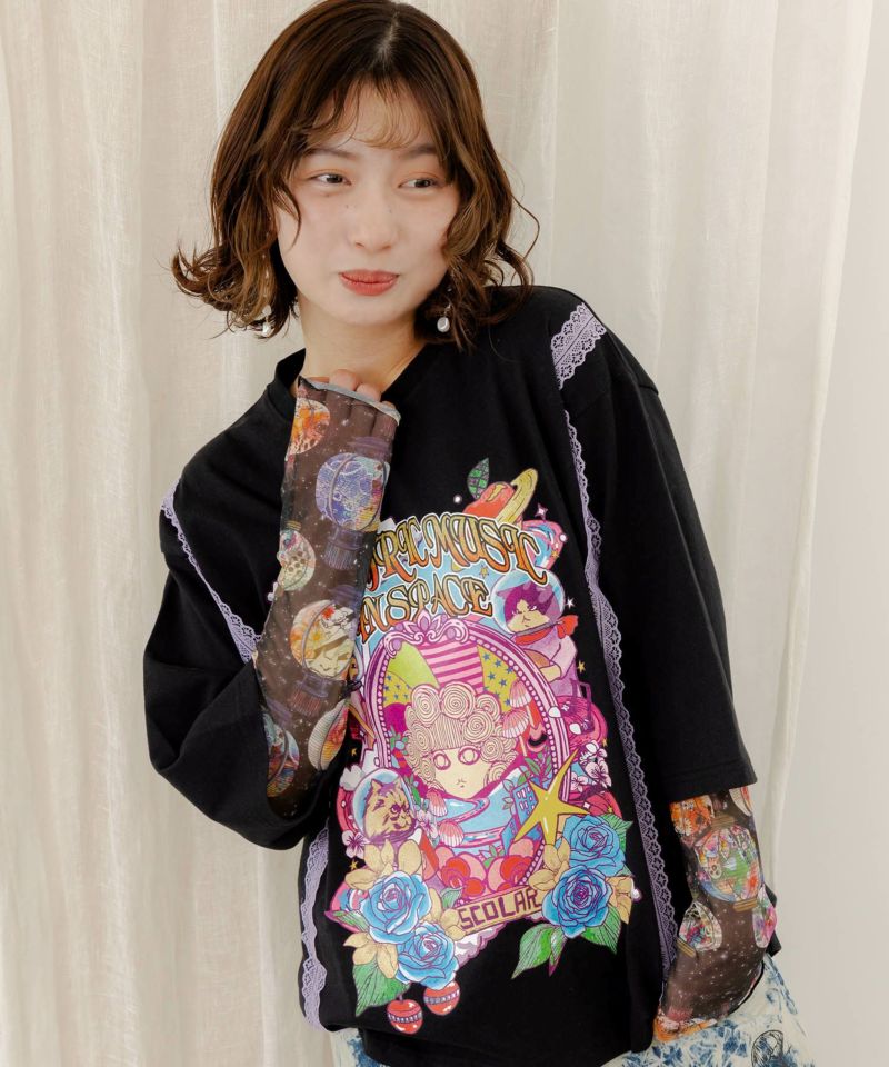 女の子・ランタン・花柄 3柄展開チュールロンT-6