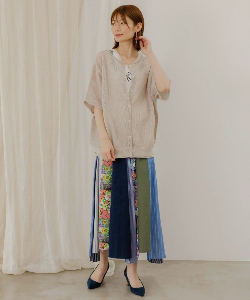 ネコ柄麻混ニット 2WAYカーディガン-9