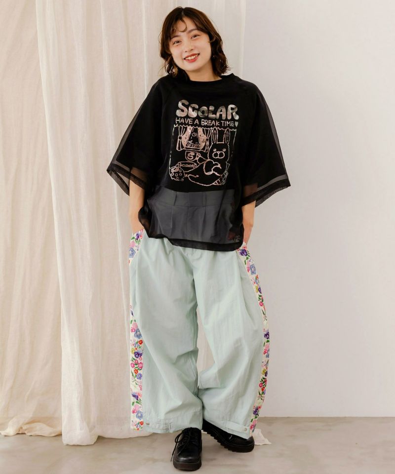 152608:花柄ラインパンツの通販-ScoLar 152608:花柄ラインパンツの通販-ScoLar