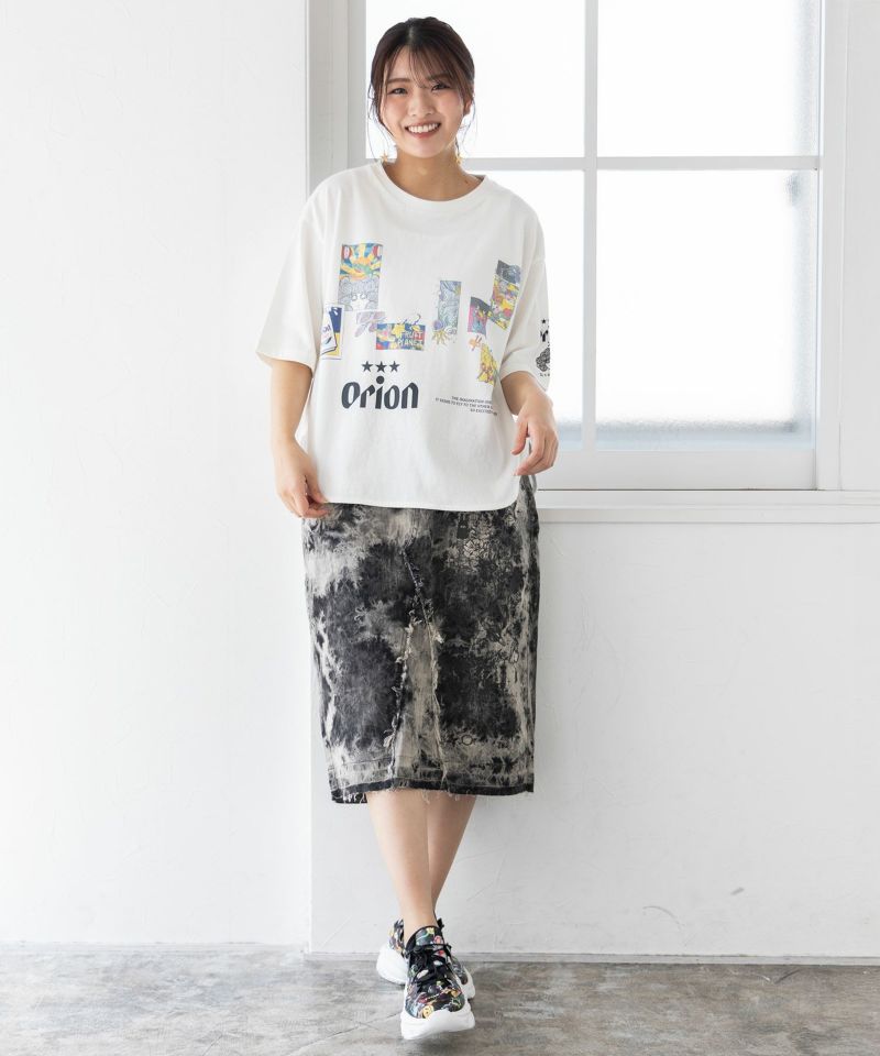 orion×ScoLar 星降る夜のオリオンタイム柄Tシャツ-2