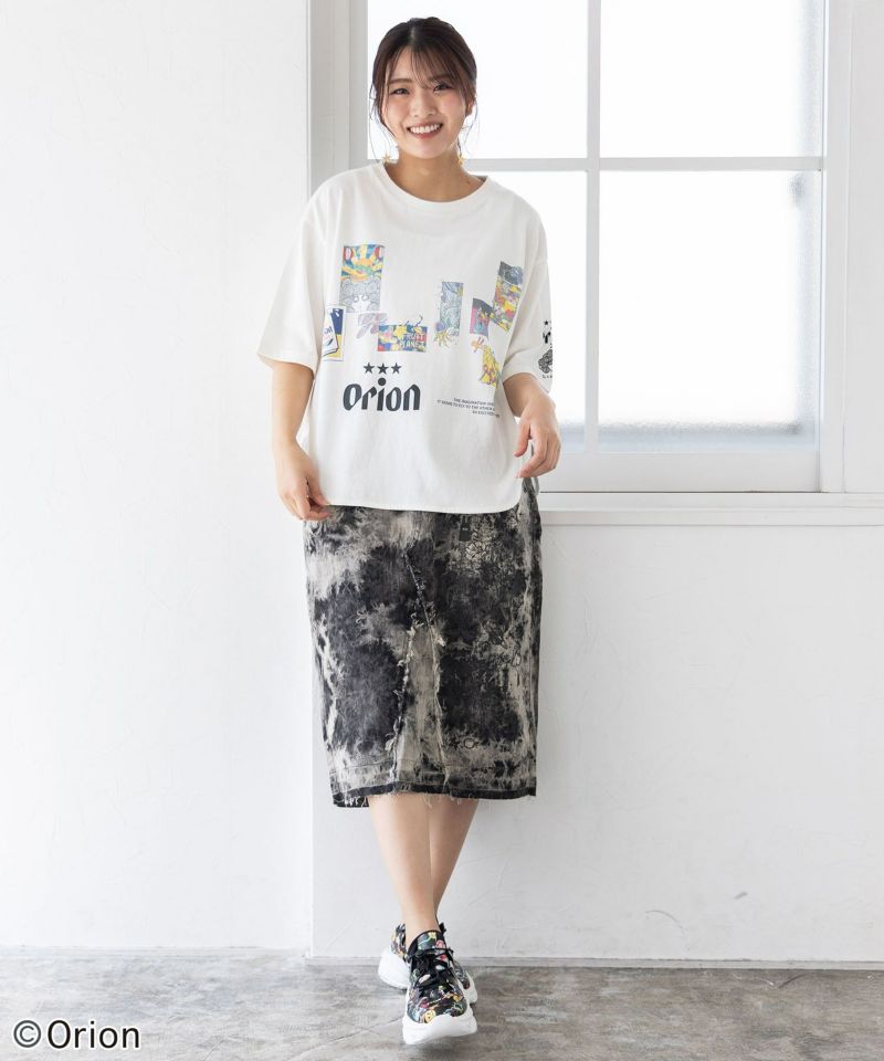 orion×ScoLar 星降る夜のオリオンタイム柄Tシャツ-2