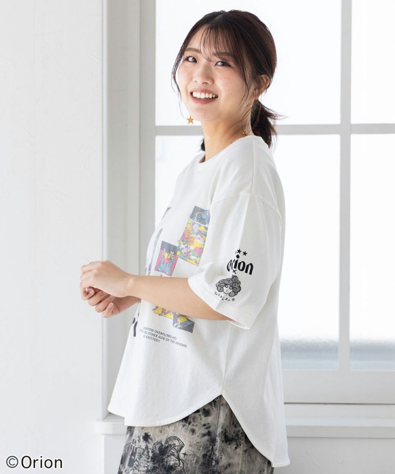 orion×ScoLar 星降る夜のオリオンタイム柄Tシャツ-3