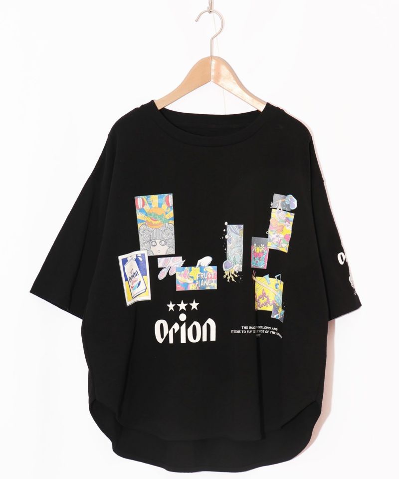 orion×ScoLar 星降る夜のオリオンタイム柄Tシャツ-11
