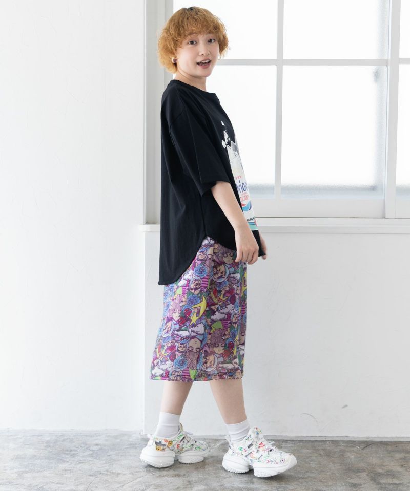 orion×ScoLar ラビルのビーチパーティ柄Tシャツ-4