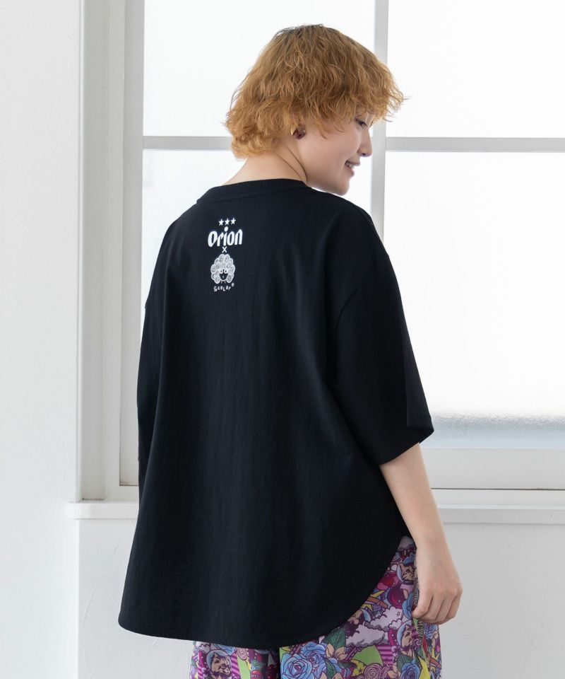 orion×ScoLar ラビルのビーチパーティ柄Tシャツ-5