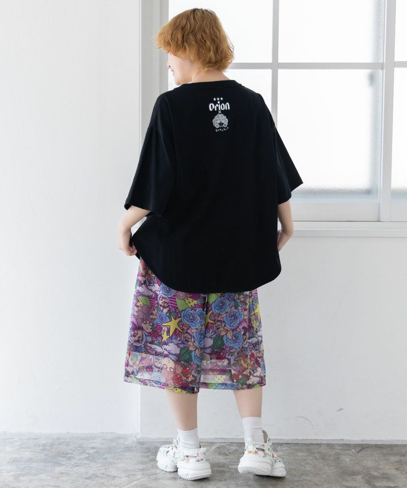 orion×ScoLar ラビルのビーチパーティ柄Tシャツ-6