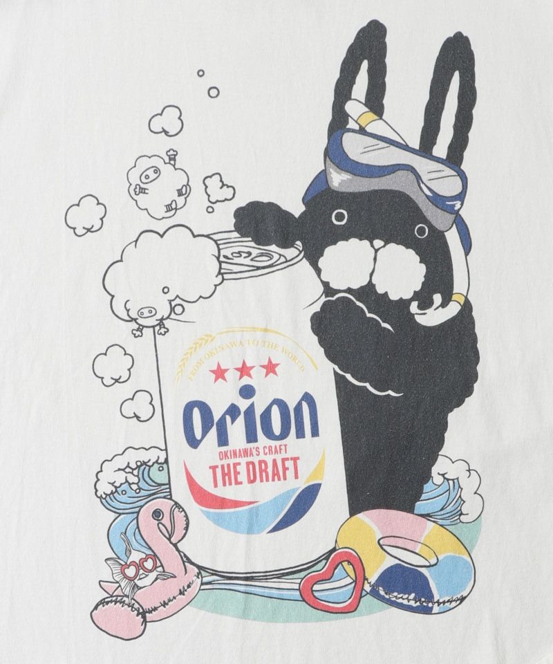 orion×ScoLar ラビルのビーチパーティ柄Tシャツ-11