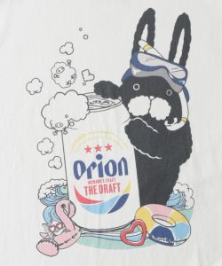orion×ScoLar ラビルのビーチパーティ柄Tシャツ-11