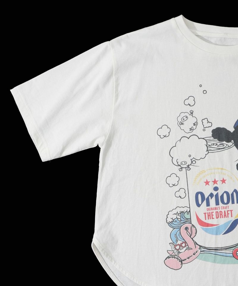 orion×ScoLar ラビルのビーチパーティ柄Tシャツ-16