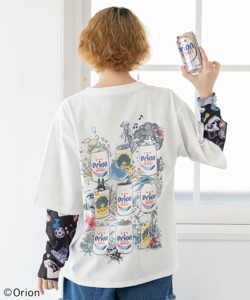 orion×ScoLar ビアーパラダイス柄Tシャツ-1