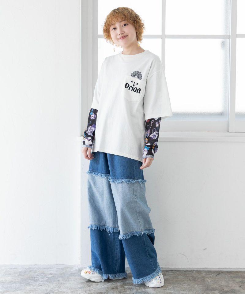 orion×ScoLar ビアーパラダイス柄Tシャツ-3