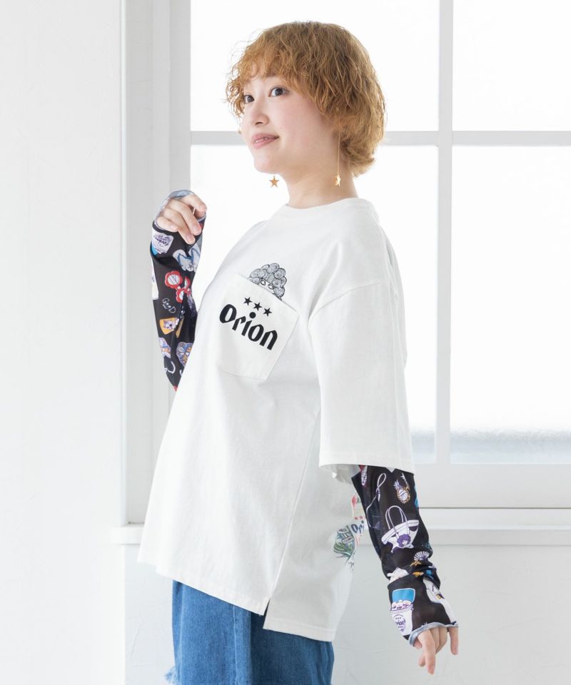 orion×ScoLar ビアーパラダイス柄Tシャツ-4