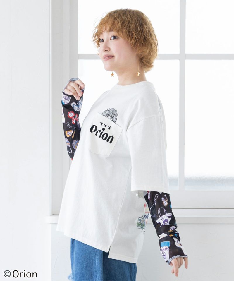 orion×ScoLar ビアーパラダイス柄Tシャツ-4