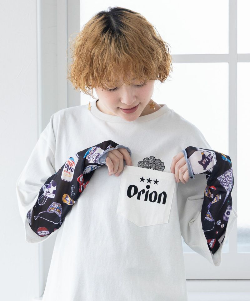 orion×ScoLar ビアーパラダイス柄Tシャツ-7