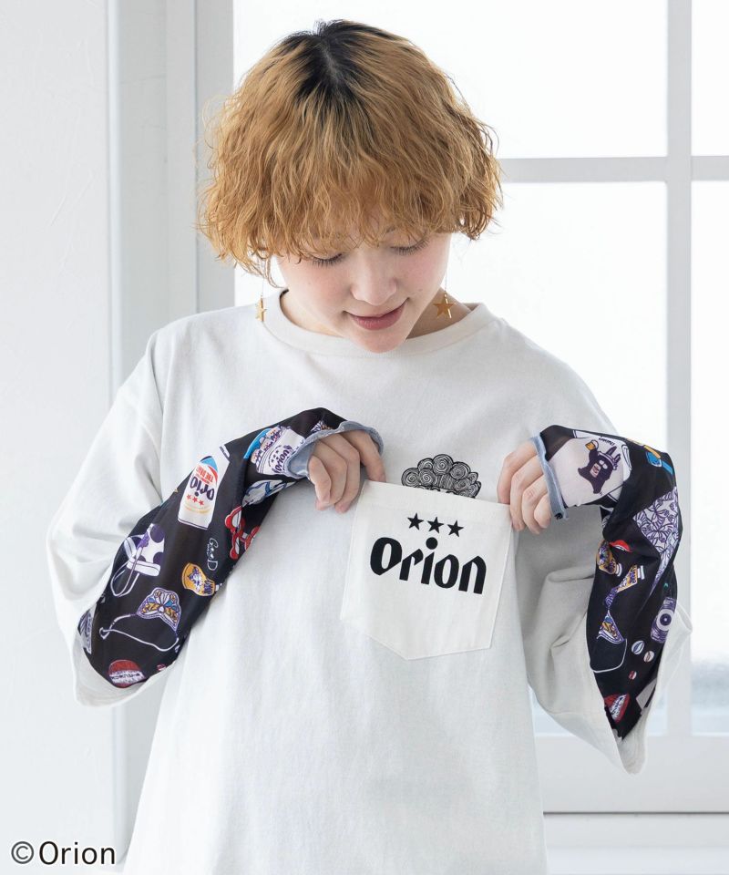 orion×ScoLar ビアーパラダイス柄Tシャツ-7
