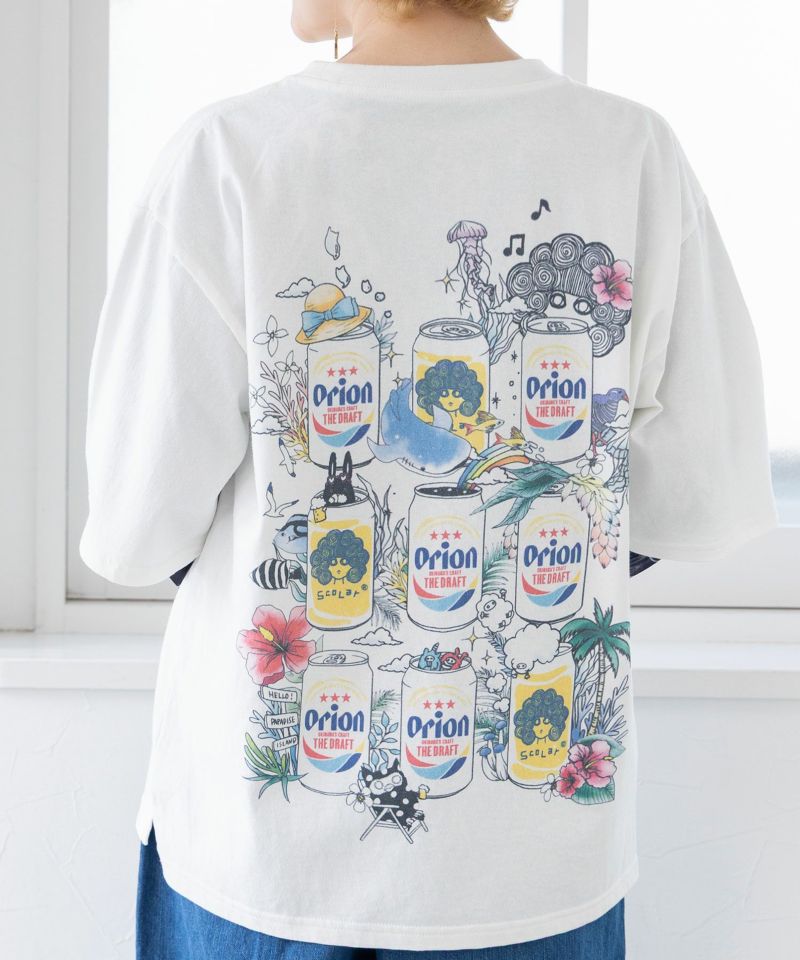 orion×ScoLar ビアーパラダイス柄Tシャツ-8