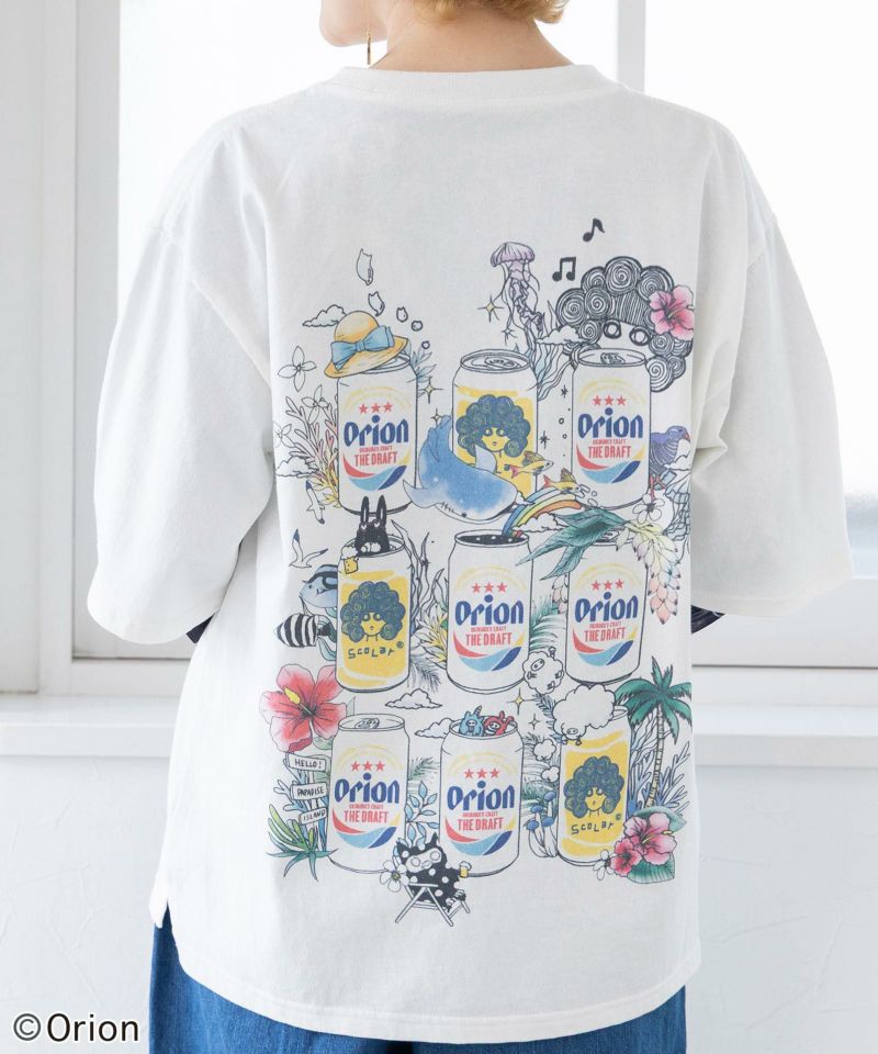 orion×ScoLar ビアーパラダイス柄Tシャツ-8