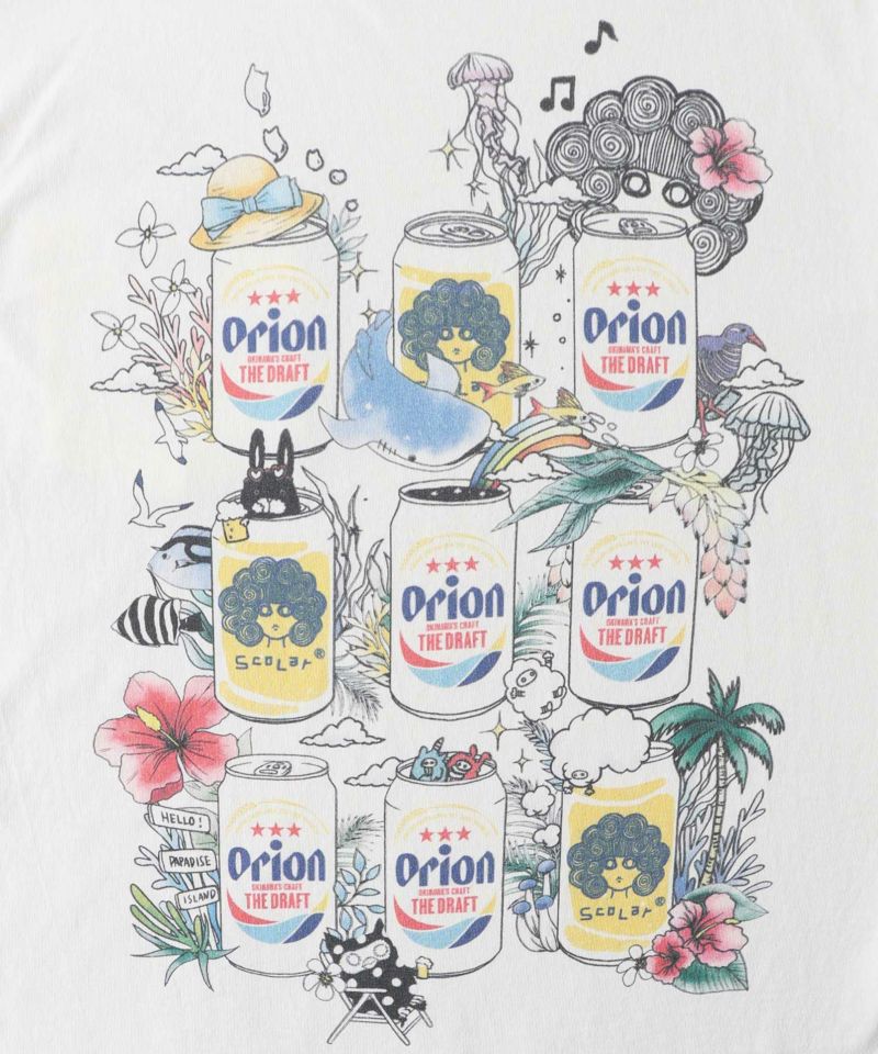 orion×ScoLar ビアーパラダイス柄Tシャツ-11